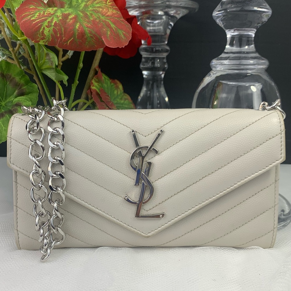 YSL Chained Ivory Wallet